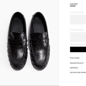 H&M Black Leather Penny Loafers